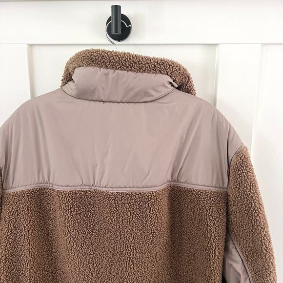 H&M Brown Boucle Quarter Zip Pullover Sweater Women's Size Large - Picture 4 of 7